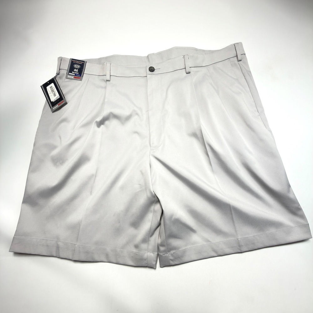 Roundtree & Yorke TravelSmart Pleated Golf Shorts Men's 46 Big NWT Classic Fit